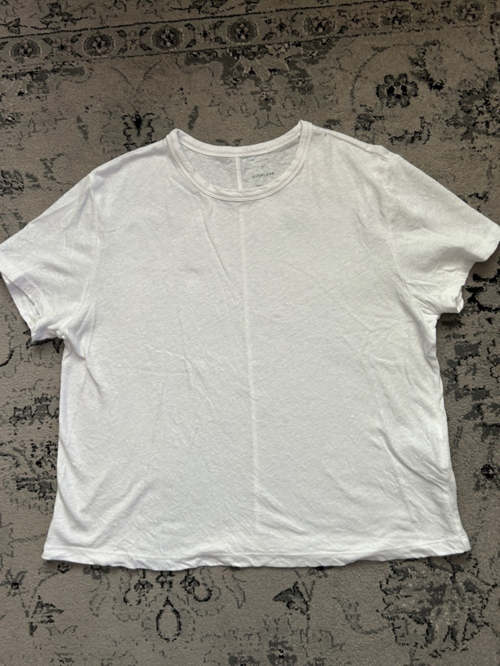 Everlane White 55/45 Linen Cotton Crew T-Shirt Short Sleeve medium
